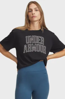 Женская черная футболка Rival OS Campus Tee-BLK Черный XS Under Armour 6007883-001