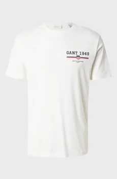 Мужская белая футболка GRAPHIC SS Белый XL Gant 2067044