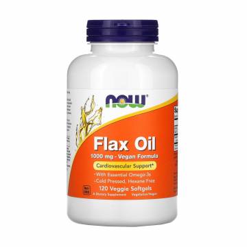 Органическое льняное масло NOW Foods Flax Oil 1000 мг, 120 веганских гелевых капсул Органическое льняное масло NOW Foods Flax Oil 1000 мг, 120 веганских гелевых капсул