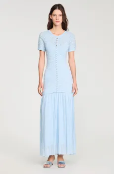 Женское голубое платье Голубой 34 Sandro SFPRO04648_Sky Blue