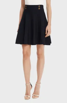 Женская темно-синяя плиссированная юбка Синий XS Guess W5YD65.Z0130;G7V2