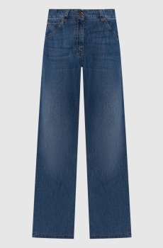 Синие джинсы с логотип патч