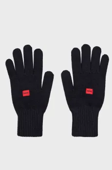 Мужские темно-синие шерстяные перчатки Синий ONESIZE HUGO 50503344;410