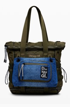 Desigual Women Handbag Convertible Expandable Backpack with Zip Pouch