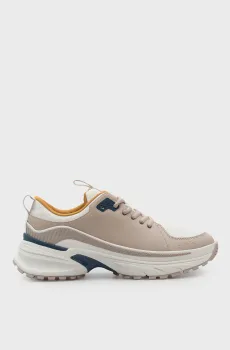 Мужские бежевые кожаные кроссовки RUNNER Бежевый 40 Calvin Klein YM0YM01417