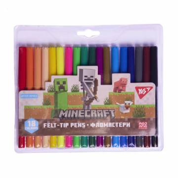 Набор цветных фломастеров YES Minecraft, 18 цветов (650569) Набор цветных фломастеров YES Minecraft, 18 цветов (650569)