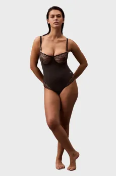 Женское черное боди Черный M Calvin Klein 000QF8002E