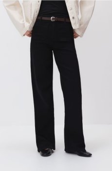 Reserved - Джинси з поясом wide leg - чорний - 829IU-99J