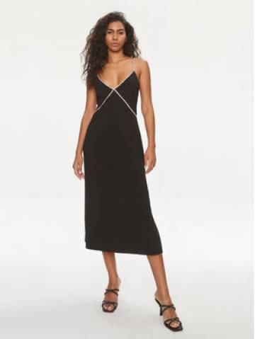 Liu Jo Коктейльна сукня CA4183 TS058 Чорний Regular Fit Liu Jo Коктейльна сукня CA4183 TS058 Чорний Regular Fit