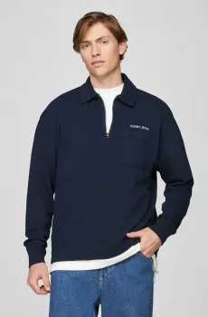 Мужская темно-синяя спортивная кофта TJM RLX  S CLASSICS 1/4 ZIP EXT Синий L Tommy Jeans DM0DM19226