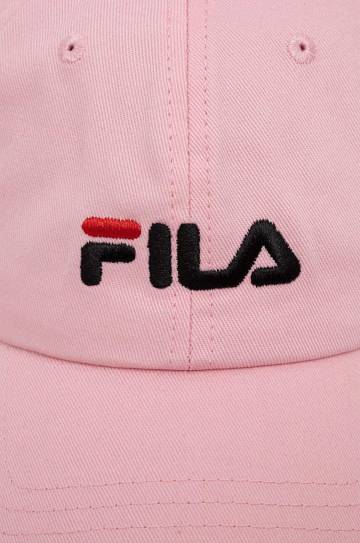 Хлопковая кепка Fila цвет розовый с аппликацией Хлопковая кепка Fila цвет розовый с аппликацией