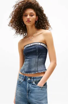 Женский синий джинсовый топ TOMMY GIRL Синий S Tommy Jeans DW0DW21221