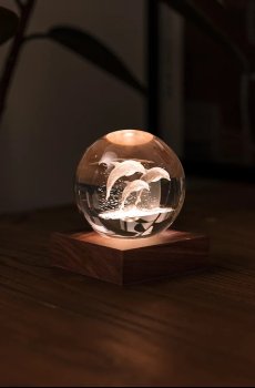 Настольная беспроводная led лампа Gingko Design Amber Crystal Light 9,5 x 8 cm