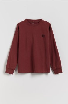 Reserved - Лонгслів з принтом - темно коричневий - 578FJ-89X