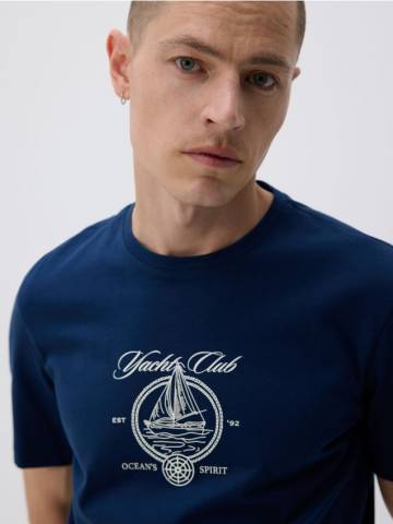 Reserved - Футболка regular fit з мерсеризованої бавовни - темно-синій - 162DV-59X Reserved - Футболка regular fit з мерсеризованої бавовни - темно-синій - 162DV-59X