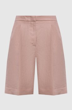 Розовые шорты из льна