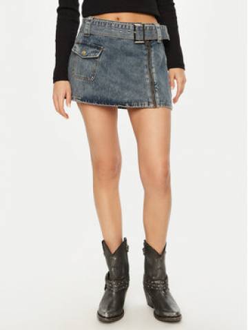 One Teaspoon Cпідниця-міні Moto 26744 Cиній Regular Fit One Teaspoon Cпідниця-міні Moto 26744 Cиній Regular Fit