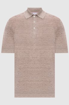 Бежевое поло с леном