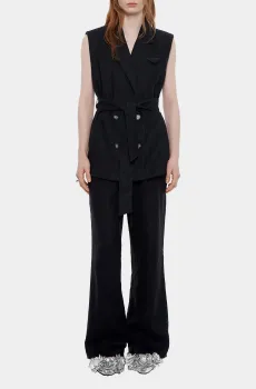 Женский черный льняной жилет Черный 34 Bimba Y Lola 241BR4069.10000