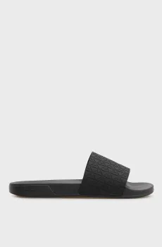 Мужские черные слайдеры ESS PU AOP Черный 43 Calvin Klein HM0HM02110