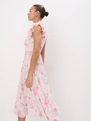 Mohito - Сукня міді з поясом - пастельний рожевий - XL