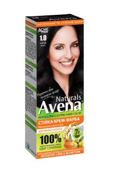 Стойкая крем-краска для волос Acme Color Avena Naturals Permanent Cream Color 1.0 Черный, 115 мл
