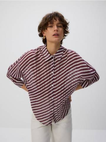 Reserved - LADIES` SHIRT - burgundy - 396FH-53X Reserved - LADIES` SHIRT - burgundy - 396FH-53X
