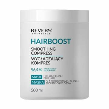 Разглаживающая маска Revers Cosmetics Hairboost Smoothing Compress Mask для жестких и тусклых волос, 500 мл Разглаживающая маска Revers Cosmetics Hairboost Smoothing Compress Mask для жестких и тусклых волос, 500 мл