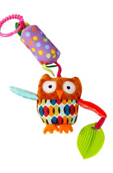 Мягкая игрушка-погремушка Lindo Сова, с рождения (F 1001)