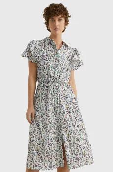 Женское белое платье с узором CO VOILE FLORAL Белый S Tommy Hilfiger WW0WW39339
