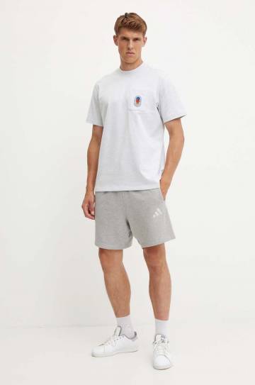 Хлопковая футболка adidas Originals мужская цвет серый меланж IZ2552 Хлопковая футболка adidas Originals мужская цвет серый меланж IZ2552