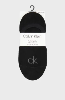 Женские черные следы (2 пары) FOOTIE HIGH CUT Черный 35-38 Calvin Klein 701228801