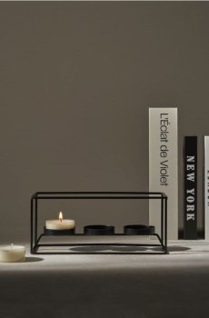 Металевий підсвічник для чайних свічок - чорний