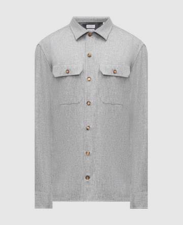 Серая рубашка из шерсти