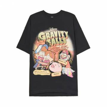 Cropp - Чорна футболка з принтом Gravity Falls - чорний Cropp - Чорна футболка з принтом Gravity Falls - чорний
