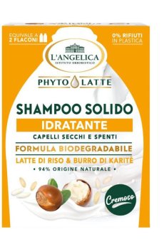 Увлажняющий твердый шампунь для волос LAngelica Phyto Latte с рисовым молоком и маслом ши, 60 г