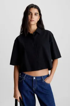 Женская черная рубашка BACK DETAIL SEERSUCKER Черный XL Calvin Klein Jeans J20J223426