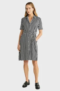 Женское платье в полоску FLUID STRIPE SS KNEE Разноцветный S Tommy Hilfiger WW0WW41613