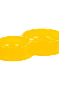 Миска для кошек Природа Двойная N1 желтый, 420 мл (PR243362)