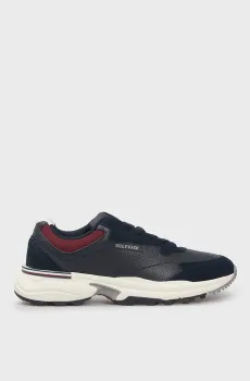 Мужские темно-синие кожаные кроссовки M RUNNER LTH MIX PREMIUM Синий 44 Tommy Hilfiger FM0FM05331