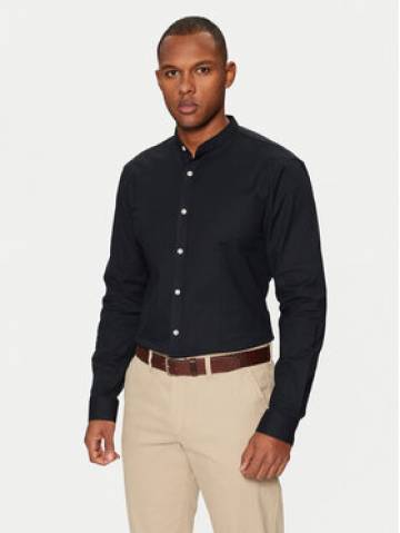 Lindbergh Сорочка Oxford Manderin Superflex 30-203174A 1101417 Чорний Slim Fit Lindbergh Сорочка Oxford Manderin Superflex 30-203174A 1101417 Чорний Slim Fit