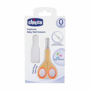 Ножнички детские с колпачком Chicco, оранжевые Ножнички детские с колпачком Chicco, оранжевые