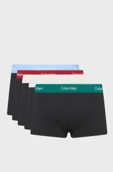 Мужские черные боксеры (5 шт) LOW RISE TRUNK Черный XL Calvin Klein LV00NB4390