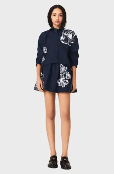 Женская темно-синяя рубашка Синий 34 MAJE MFPCM00720_Navy