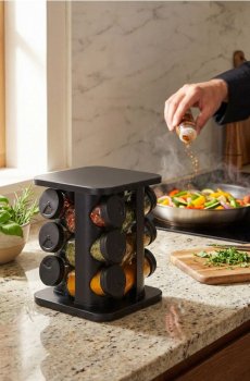 Контейнери для спецій зі станком - чорний