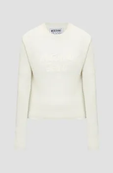 Женский белый шерстяной джемпер Белый XS Moschino A0905.8704;0002