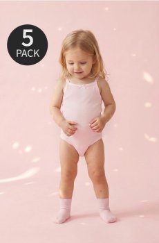 Бавовняне боді на бретелях 5 pack - кремовий
