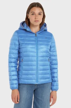 Женская голубая куртка LW PADDED GLOBAL STRIPE JACKET Голубой S Tommy Hilfiger WW0WW38927