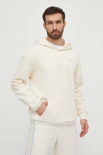 Хлопковая кофта The North Face мужская цвет бежевый с капюшоном с аппликацией NF0A87D3QLI1 Хлопковая кофта The North Face мужская цвет бежевый с капюшоном с аппликацией NF0A87D3QLI1