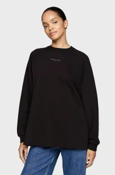 Женский черный свитшот TJW OVS METALLIC LINEAR CREW Черный XS Tommy Jeans DW0DW18764